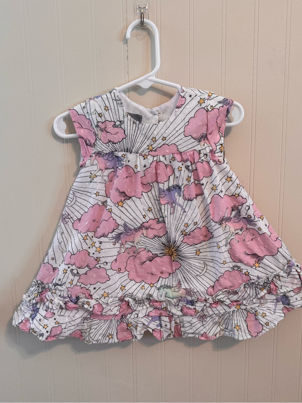 Pippa & Julie Pink Cloud, Star and Unicorn Dress
